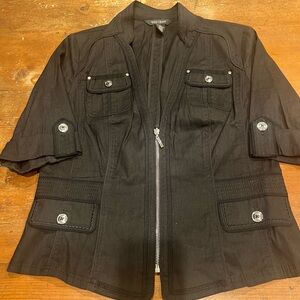 White House Black Market Black Utility Jacket
